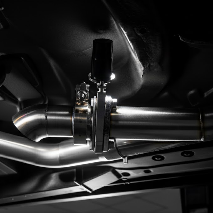 Installed exhaust cutout photo 5
