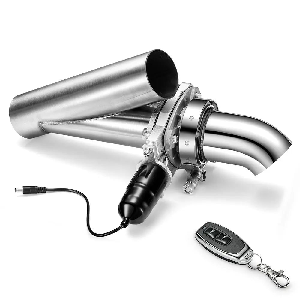 Remote electric exhaust cutout kit installed under the car